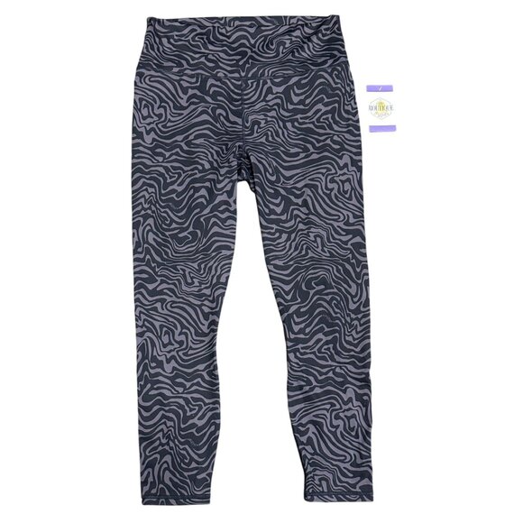 Fabletics M Define Powerhold High Waisted 7/8 Legging Pewter Marble Zebra - Picture 10 of 16